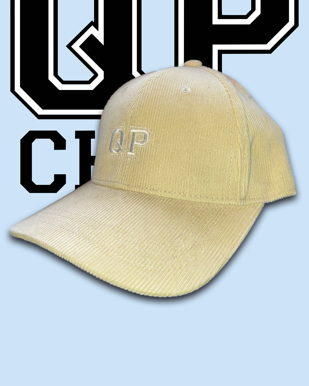QP Cord Cap creme/weiß