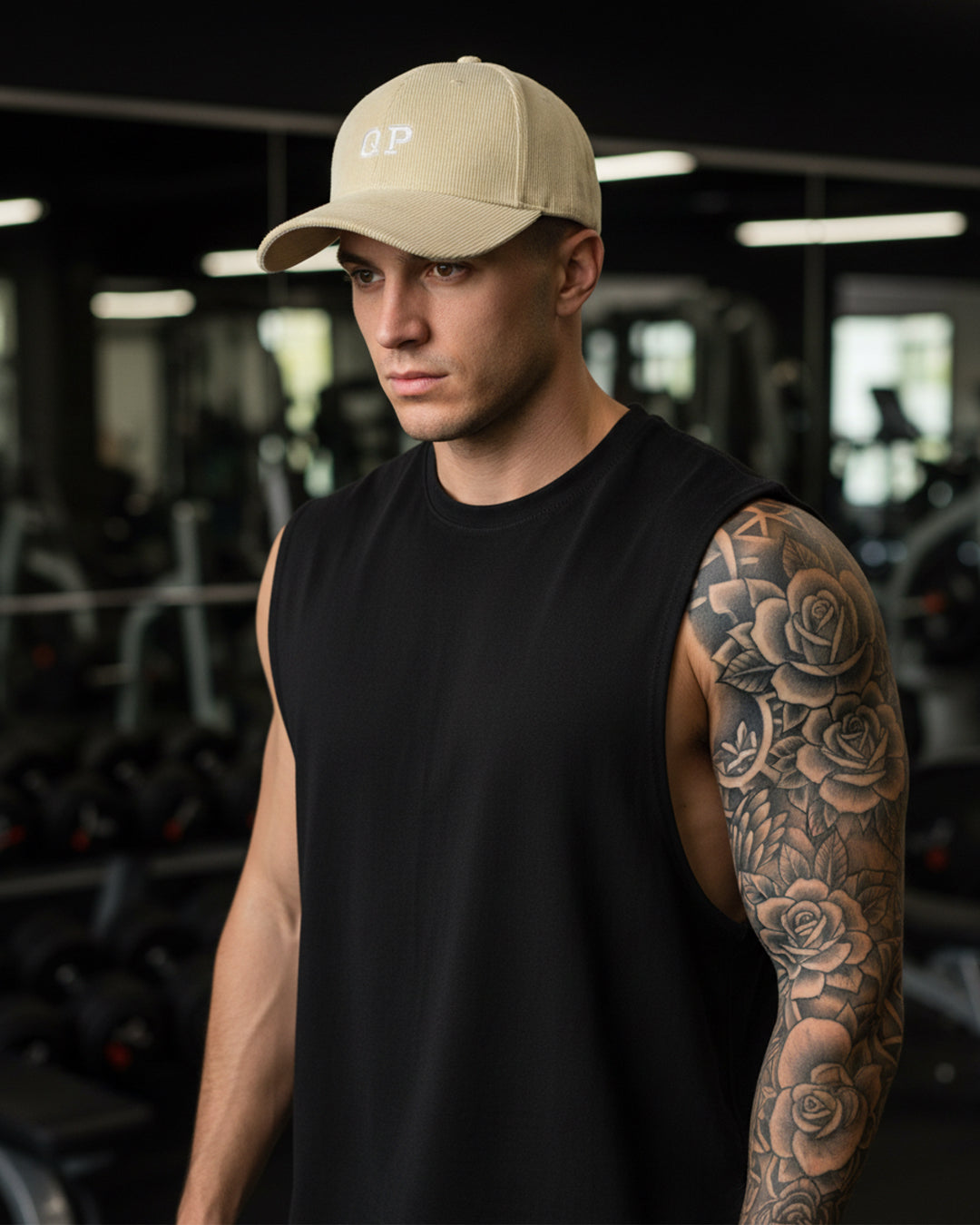 QP Cord Cap creme/weiß
