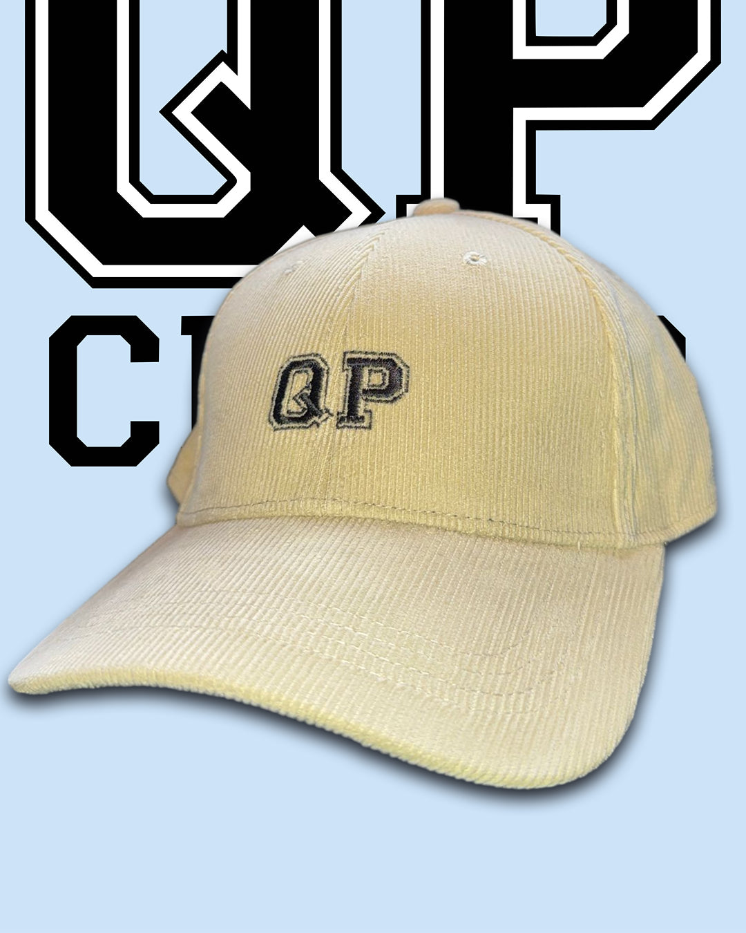 QP Cord Cap creme/schwarz