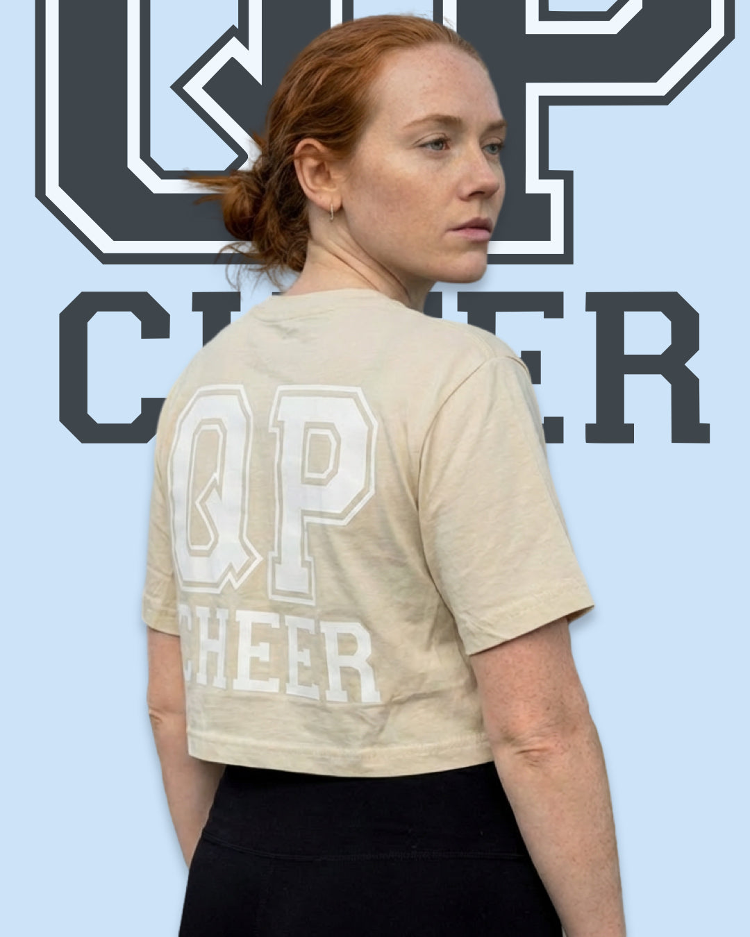 QP oversized cropped Shirt sandfarben